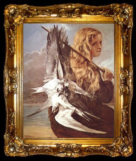 framed  Gustave Courbet Girl and mew, ta009-2